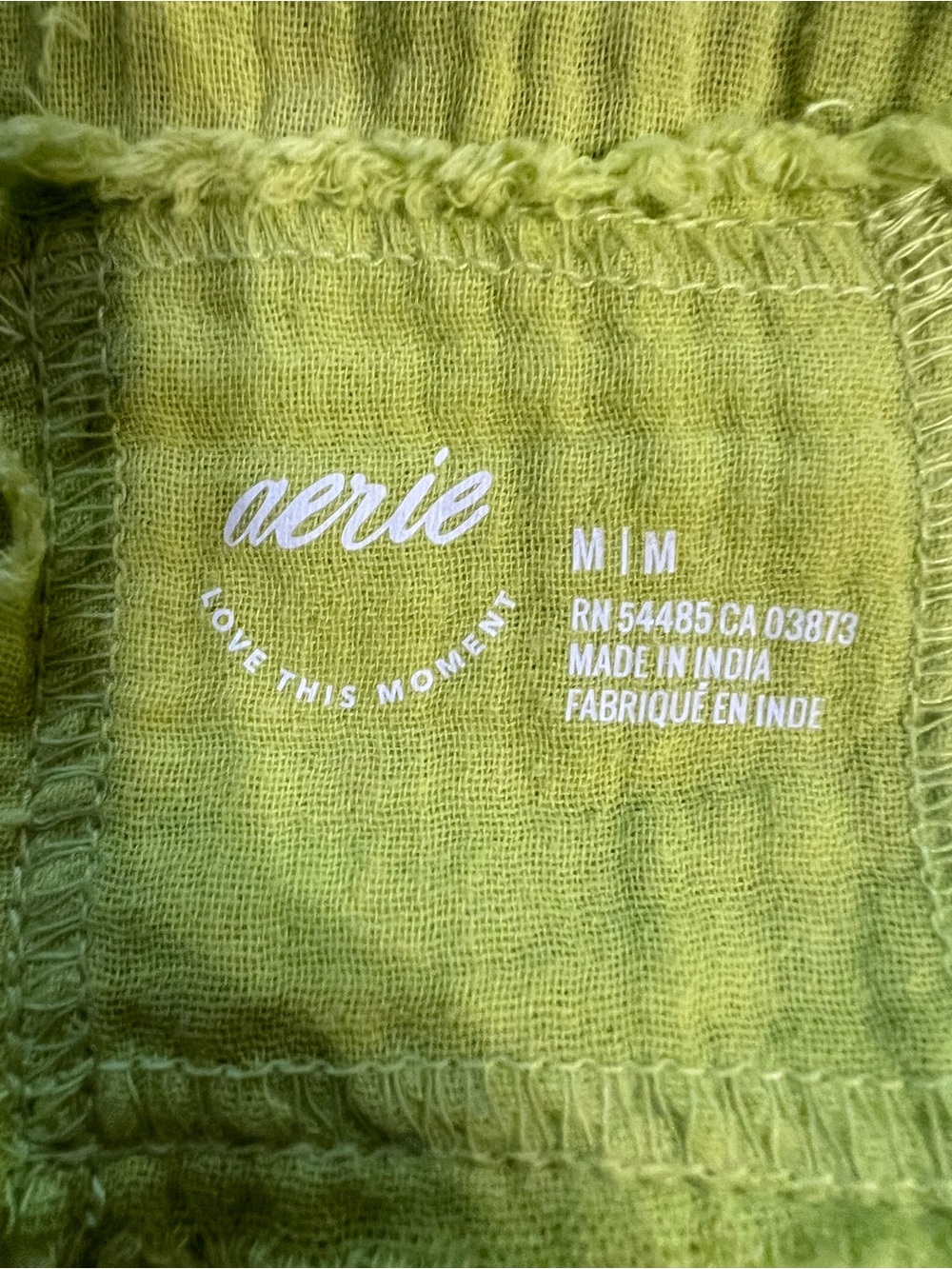 aerie Neon Lime Gauze Button-Front Swim Coverup - Picture 2 of 13